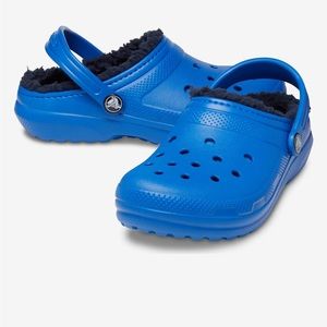 NWT Toddler Unisex Cobalt Blue Lined Crocs Size 8/9
